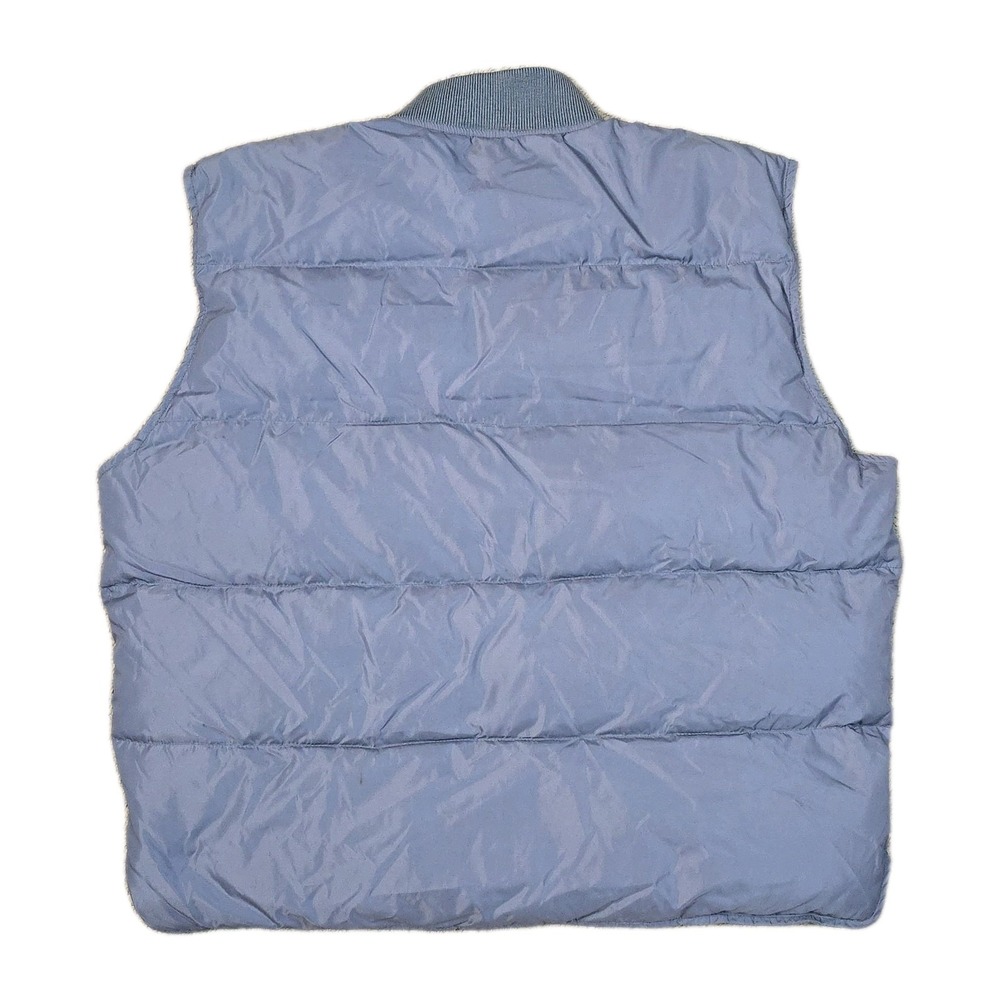 90s Eddie Bauer Puffer Vest Mens XL Gray Blue‎ Goose Down Quilted Y2K Grunge Vtg - Picture 2 of 10